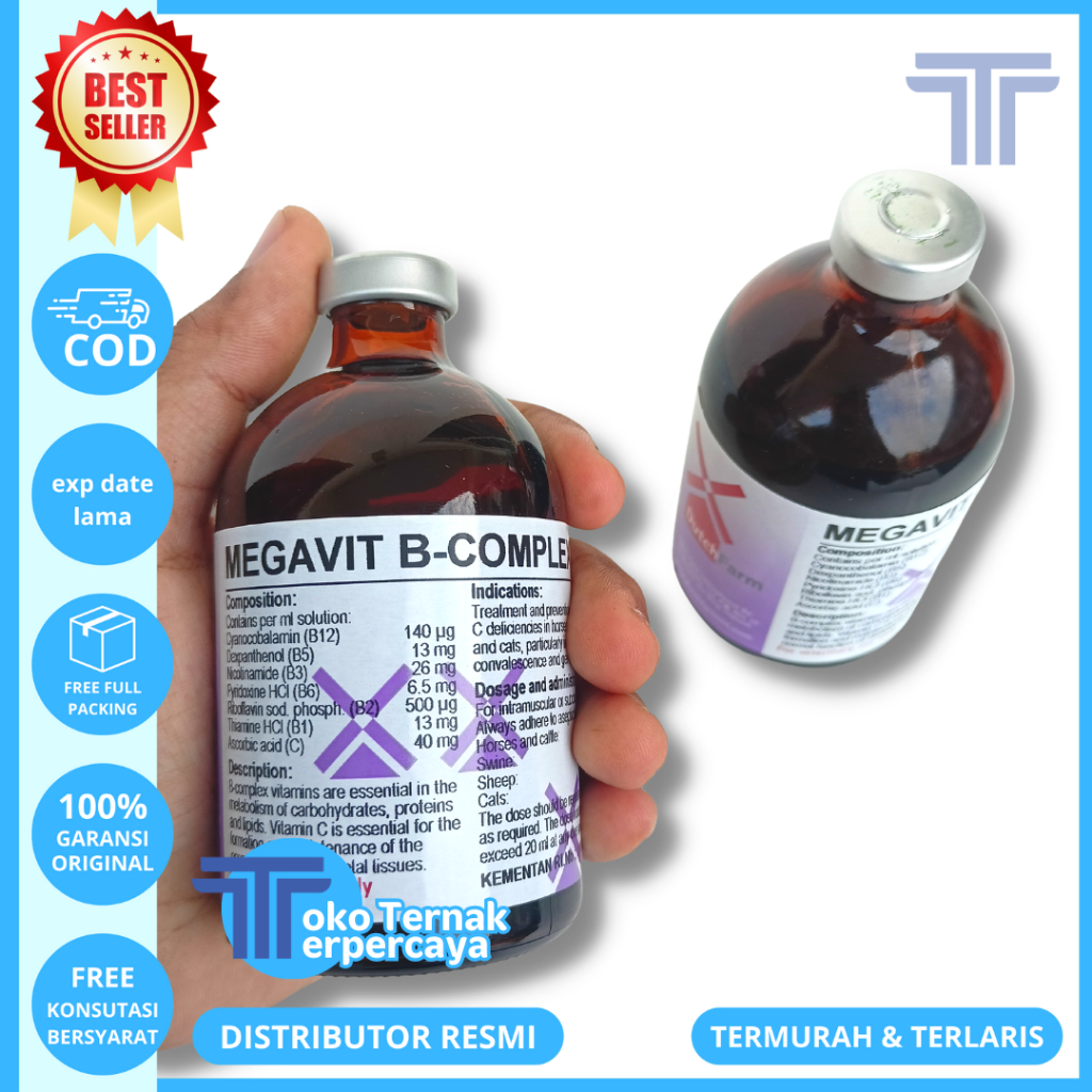 Jual MEGAVIT B COMPLEX 100 ML DUTCHFARM - Vitamin B Complex & Vitamin C ...