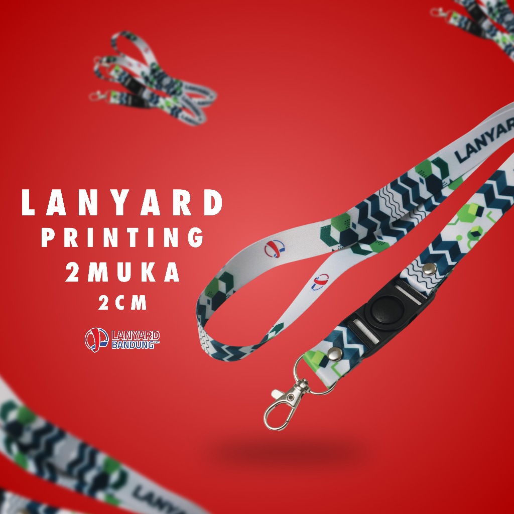 Jual custom lanyard sublim 2cm cetak tali id card full color 2sisi ...