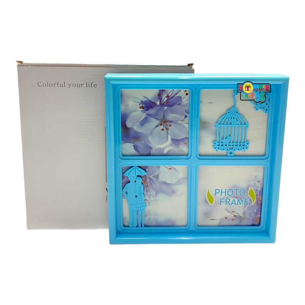 Jual Photo Frame Bingkai isi 4 in 1 pigura foto Kotak Persegi Menarik