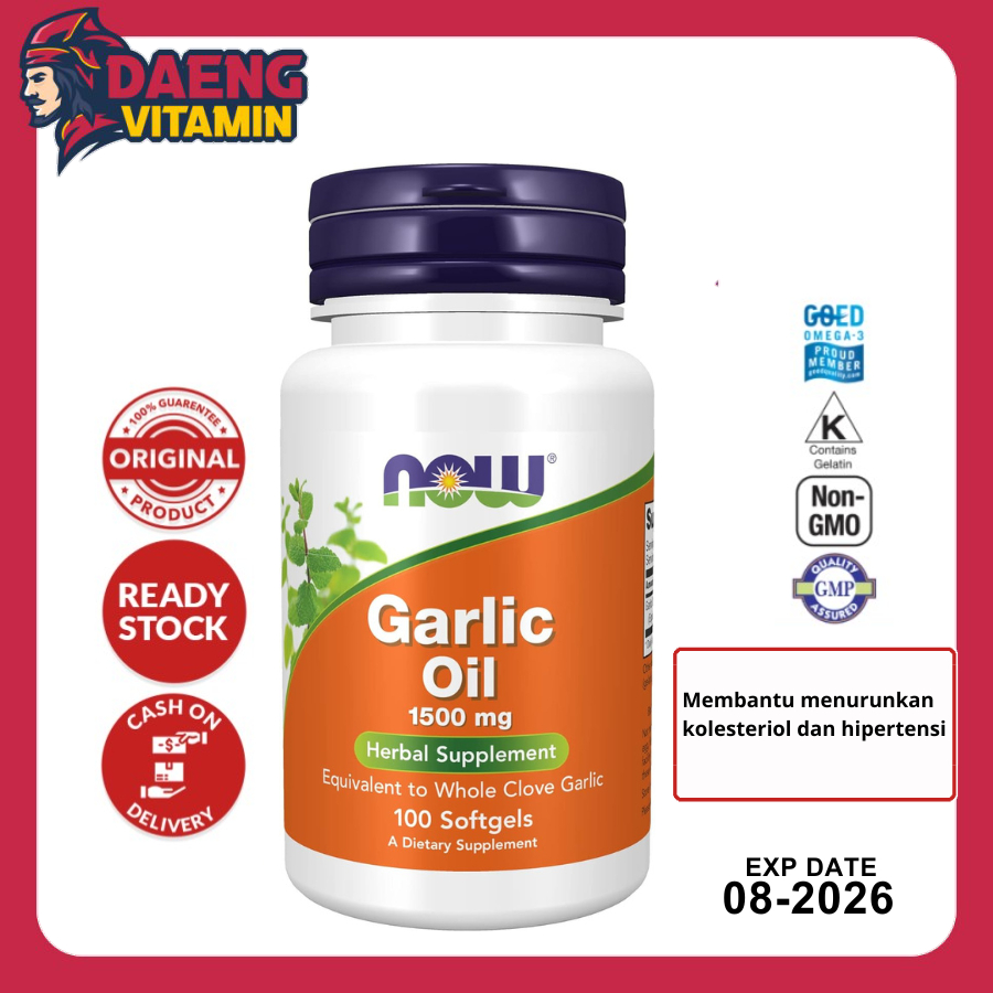 Jual NOW Garlic Oil 1500mg - 100 Softgels | Jaga Jantung, Turunkan ...