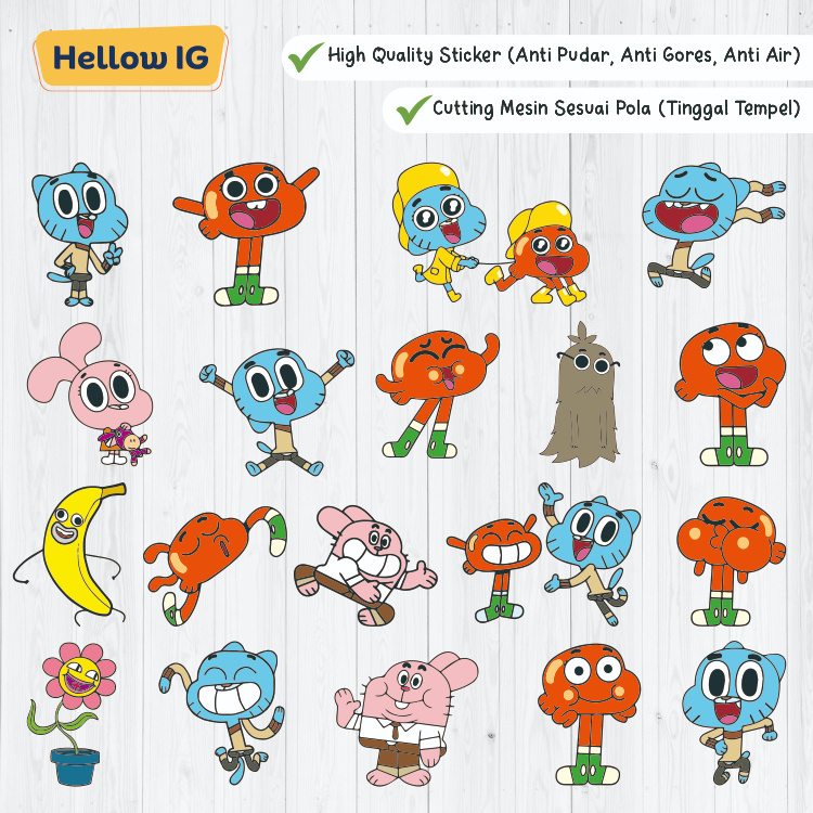 Jual STIKER GUMBALL GUMBAL | STICKER PACK | WATERPROOF LUCU GELAS BOTOL ...