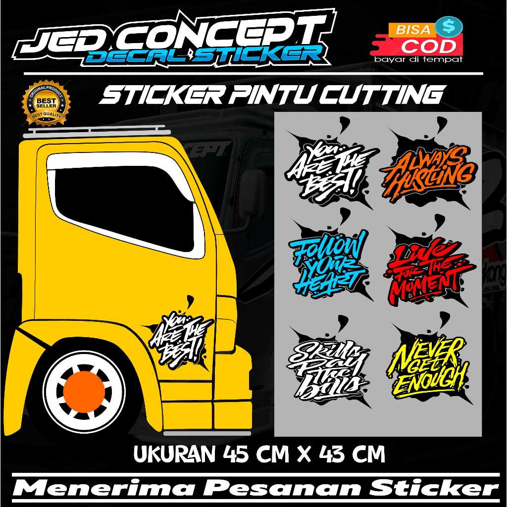 Jual Stiker Cutting Pintu Truk All Pick Typograpi Bisa Reques Kata