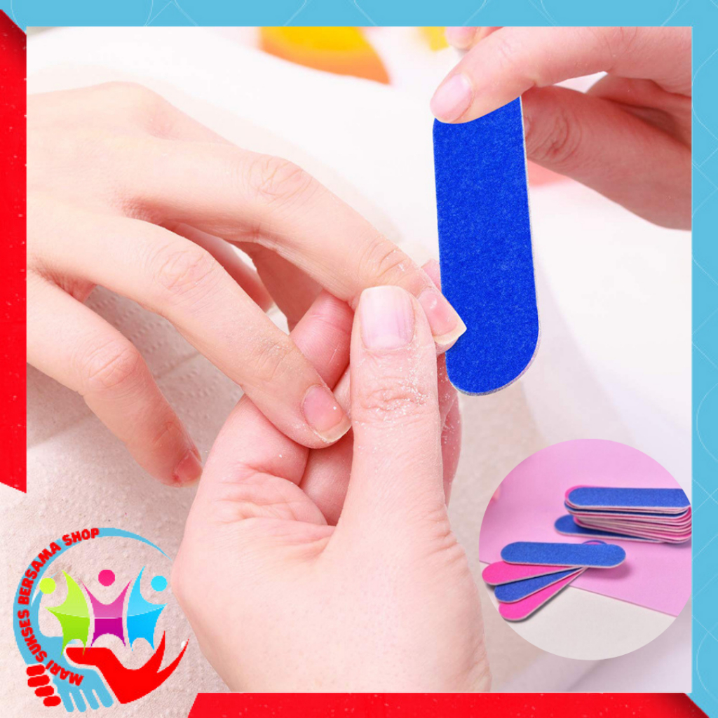 MSBS Alat Kikir Kuku Buffer Kuku Portable Kikir Kuku Kayu Untuk Manicure Pedicure Amplas Kuku Dua Sisi Pengkilat Kuku Nail Art Murah