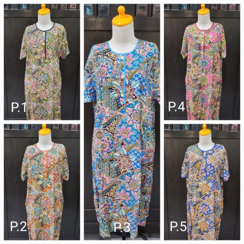 Jual Daster 09 Kencana Ungu biru lengan pendek 3 kancing depan LD 120 ...