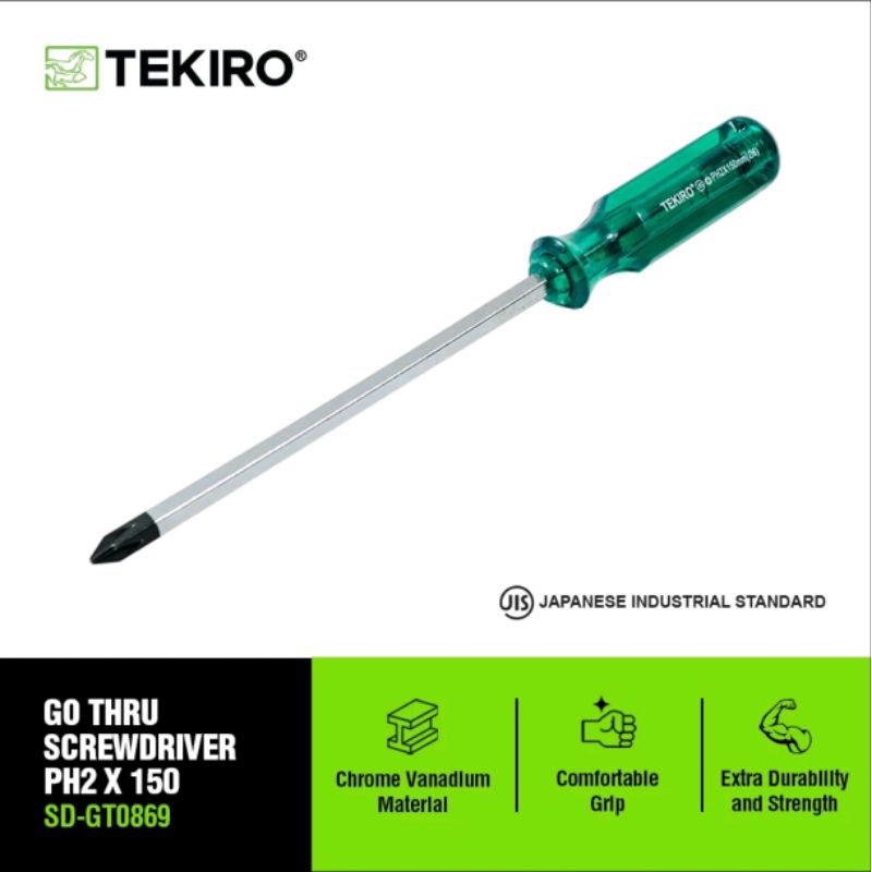 Jual Tekiro Obeng Ketok Tembus Plus Ph X Mm Go Thru Ph X Mm Shopee Indonesia