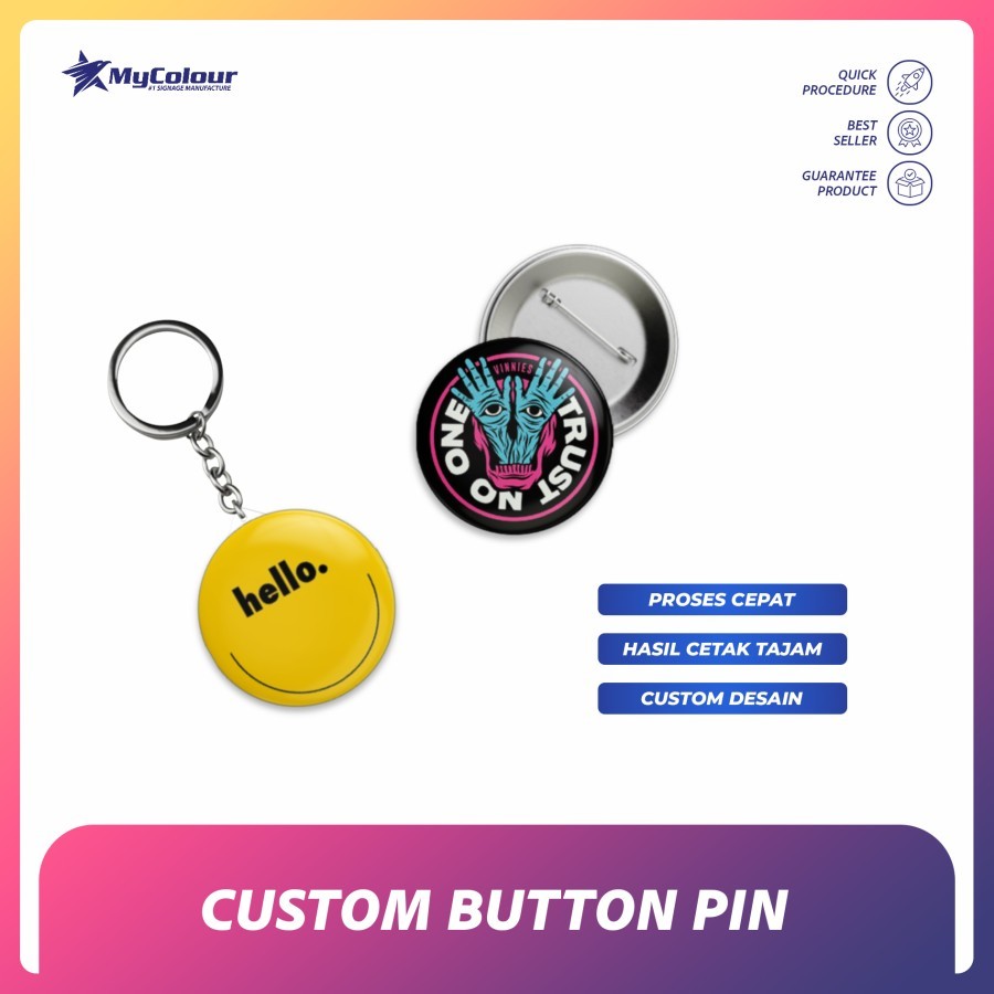 Jual Custom pin peniti | pin gantungan gunci | glossy/doff - Peniti ...