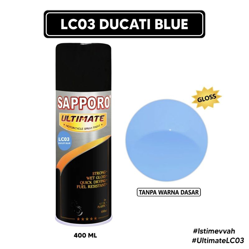 Jual SAPPORO ULTIMATE LC03 DUCATI BLUE CAT SEMPROT SPRAY PAINT WARNA ...