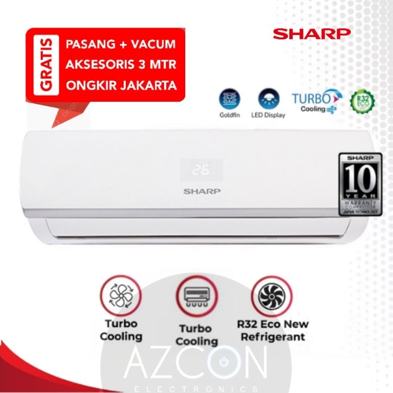 Jual Pasang Ac Sharp 12 Pk Ah A5zcy R32 Led Display Baru Shopee Indonesia 8172