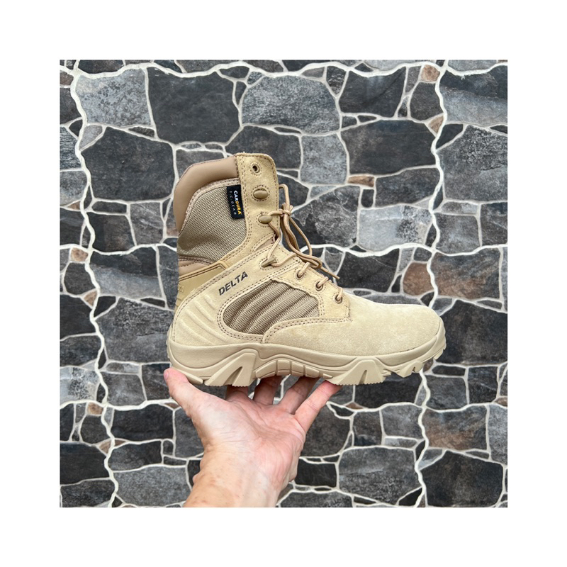 Sepatu Combat Tactical Boots PDL Delta Codura Warna Gurun/Tan