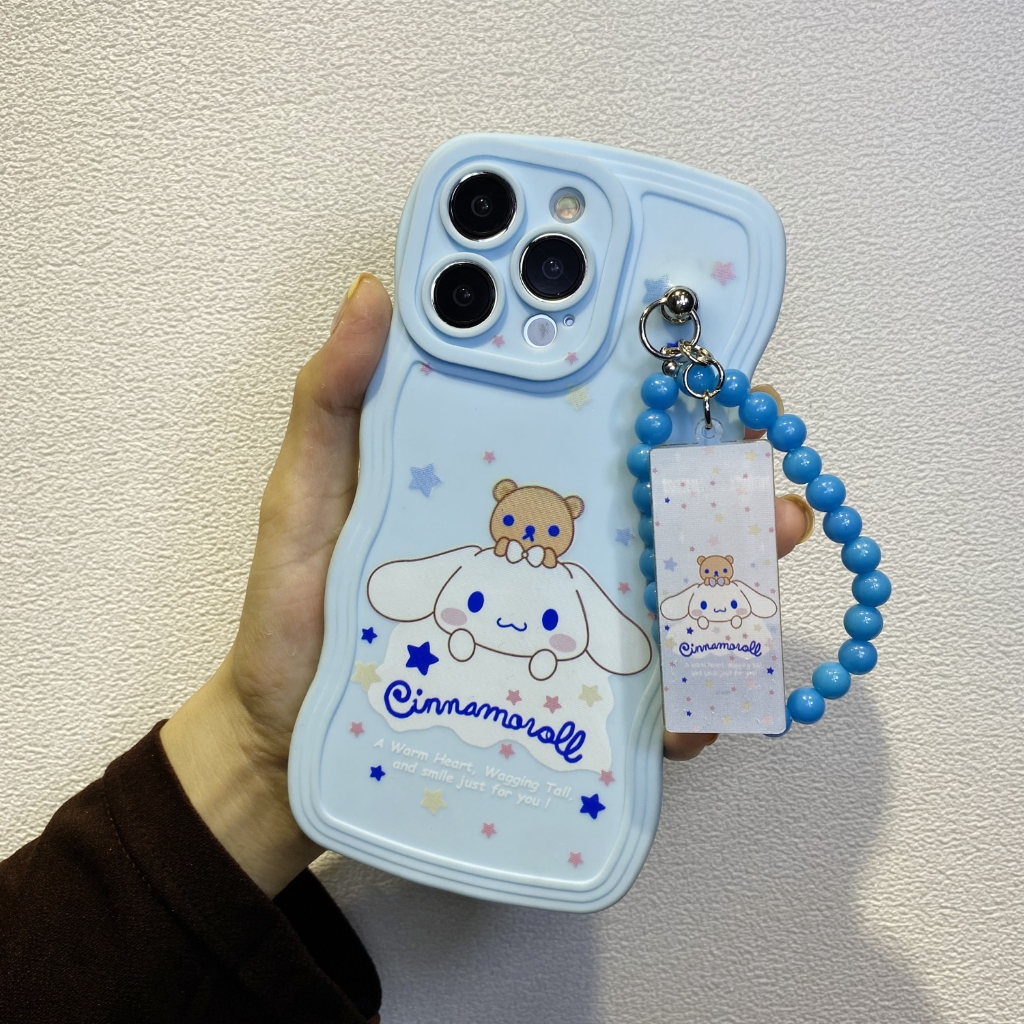 Jual Soggy Case Gelombang Cinnamoroll Sanrio Tali Manik Casing For Oppo