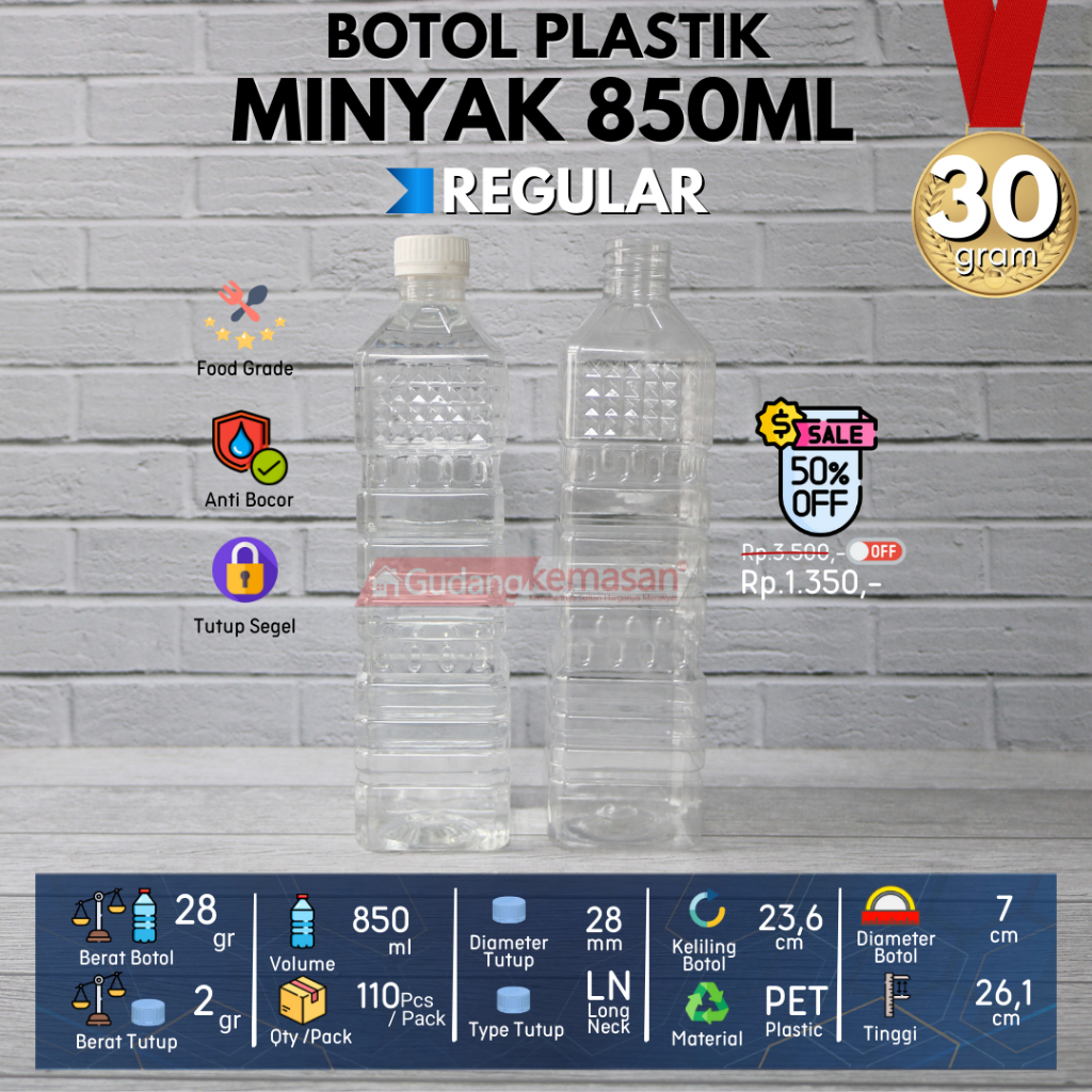 Jual BOTOL PLASTIK 850ML MINYAK GORENG BIMOLI TUTUP LN WARNA - WARNI ...