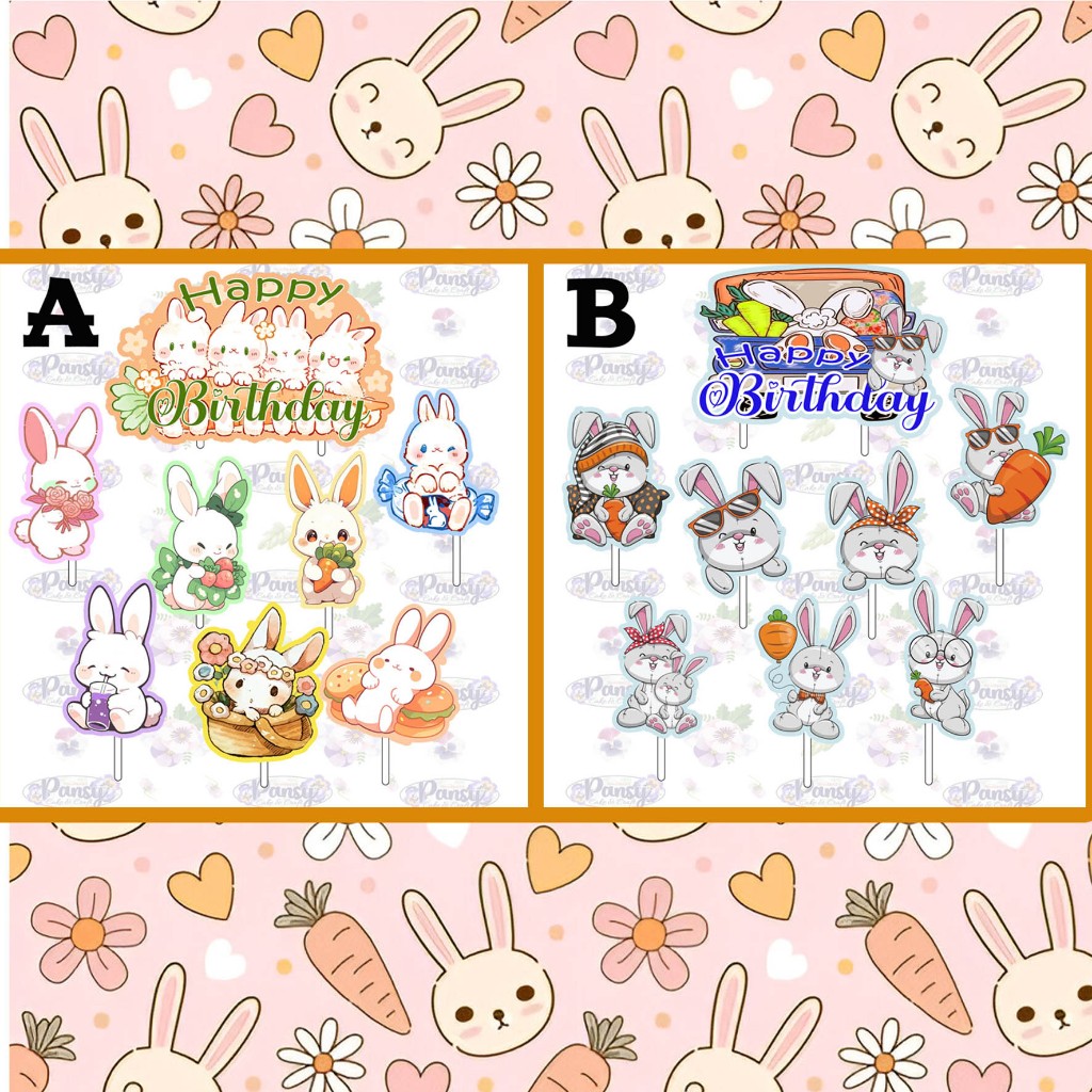 Cupcake Toppers In De Vorm Van Een Konijn ScrapCooking