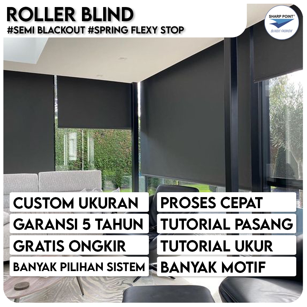 Jual Roller Blind Semi Blackout Spring Flexi Stop | Jendela Gorden ...