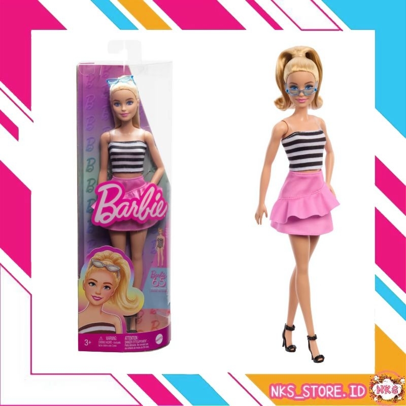 Jual Barbie Fashionistas Doll Blonde with Pink Skirt & Sunglasses 65th ...