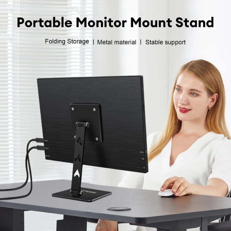Jual ZEUSLAP Rotating Portable Monitor Desk Metal Stand Holder For VESA ...