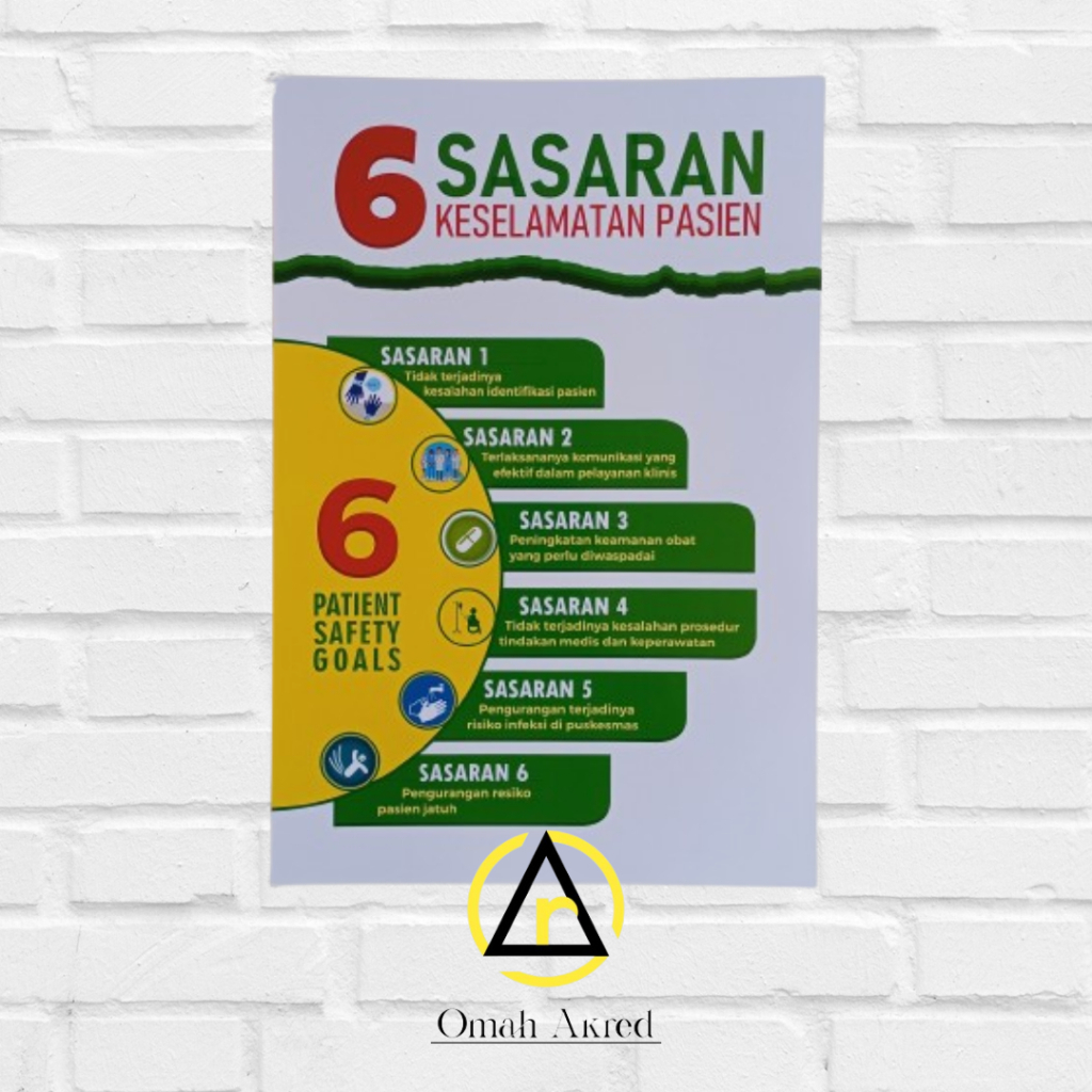 Jual Poster 6 Sasaran Keselamatan Pasien 6 Patient Safety Goals