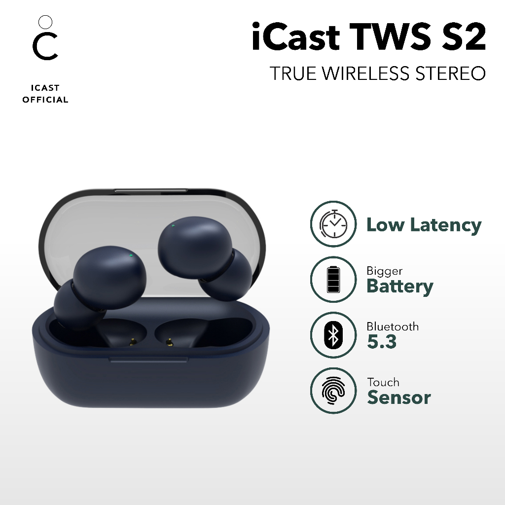 Jual iCast TWS S2 Headset Bluetooth 5.3 Earbuds True Wireless S2 ...