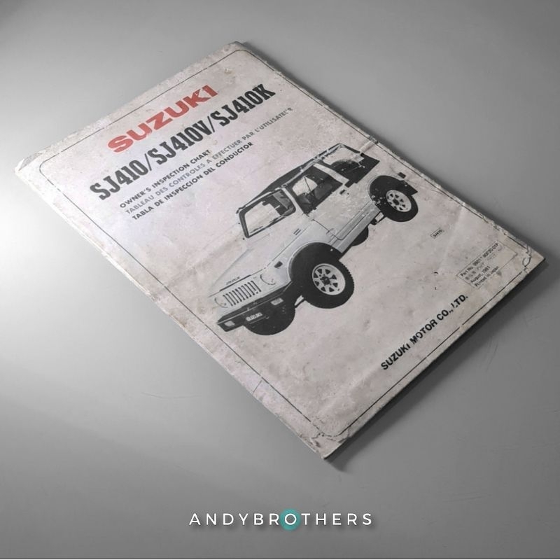 Jual Buku Manual Book Owners Chart SUZUKI SJ410 JIMNY Trepes 1982-89