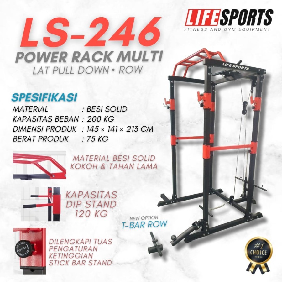 Jual LIFESPORTS New Alat Fitness Gym Power Rack Squat Lifesport