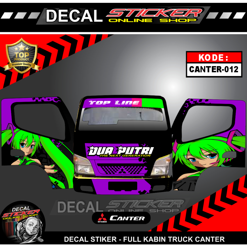 Jual STIKER MOBIL TRUK CANTER | STICKER DECAL PRINT KEPALA TRUCK KEREN ...