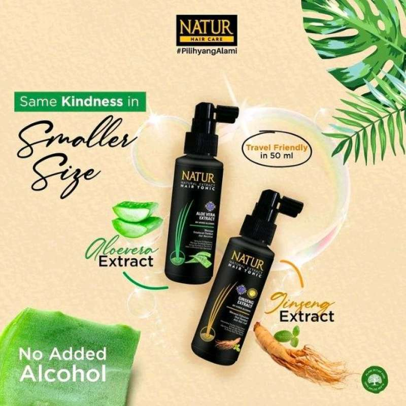Jual NATUR Hair Tonic Ginseng Aloevera 90 ml || Tonik Rambut Rontok ...