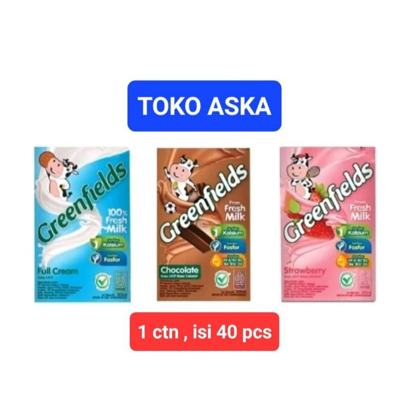 Jual Greenfields uht coklat,straw, fullcream 105ml isi 40 | Shopee ...