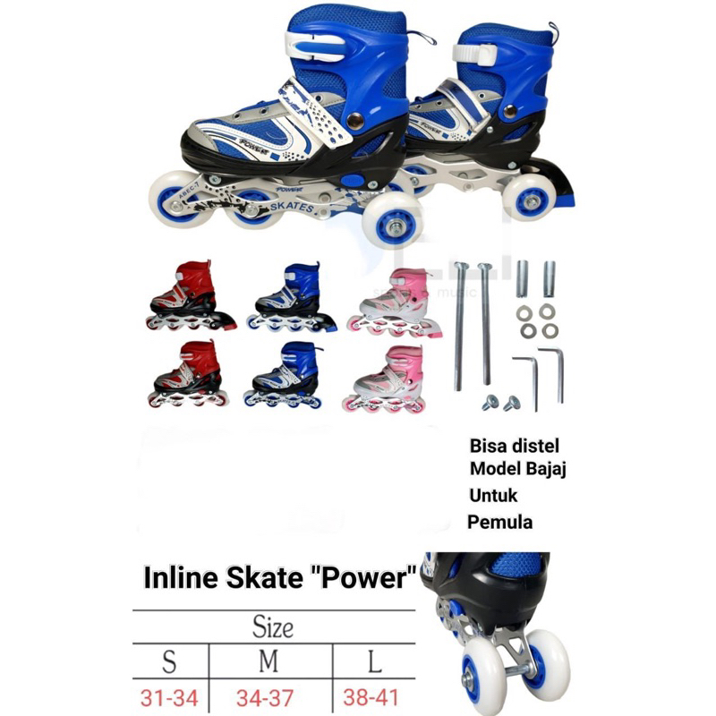 Jual sepatu roda in line skate power | Shopee Indonesia