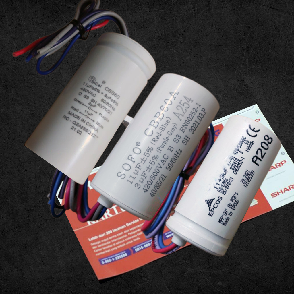 Jual ORIGINAL Kapasitor Mesin Cuci Sharp 2 Tabung 11+3 uHF Capacitor ...