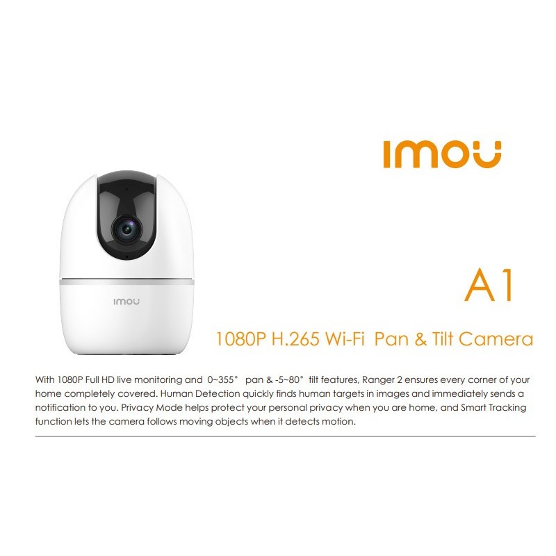 IMOU Ranger A1 IPC A22EP-G 2MP 1080P Wifi Wireless IP Camera Rotate