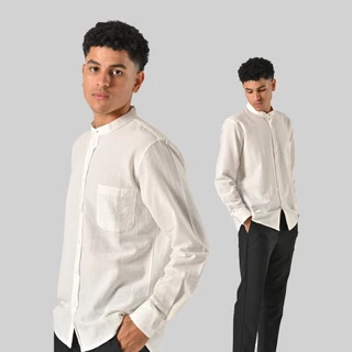 SCHOUTEN Kemeja Pria Sanghai Panjang Linen All Variant