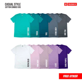 READY Kaos Polos Lengan Pendek Premium Pria Wanita Cotton Combed Warna Pastel Inner PolosanYK