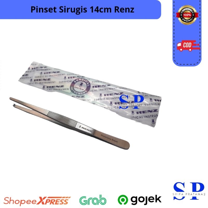 Jual Pinset Sirugis / Anatomis RENZ 14cm | Pincet Cirugis 14 cm RENZ ...