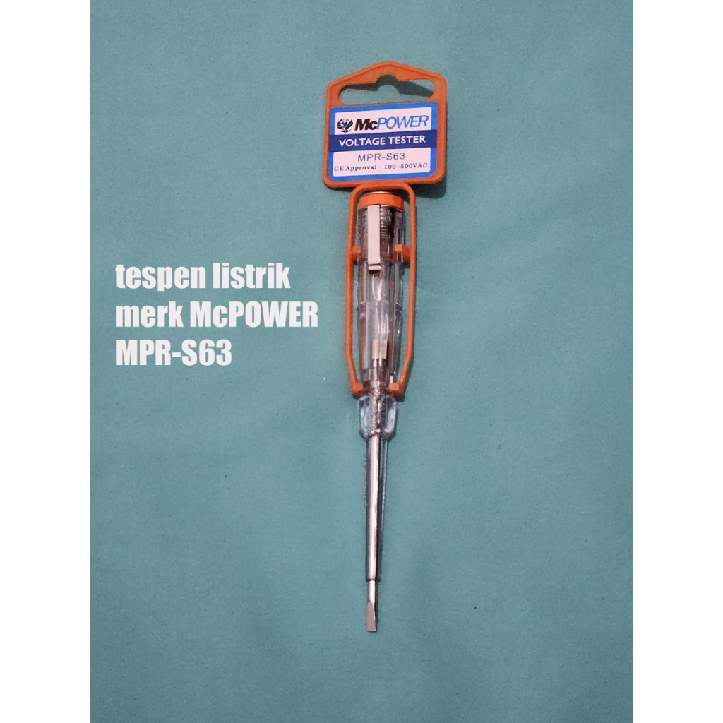 Jual obeng tespen McPower MPR-S63 voltage tester listrik mc power s63 ...