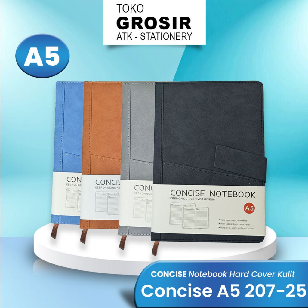 Jual CONCISE Notebook Hard Cover Kulit A5 207-25 / Notebook Kulit ...