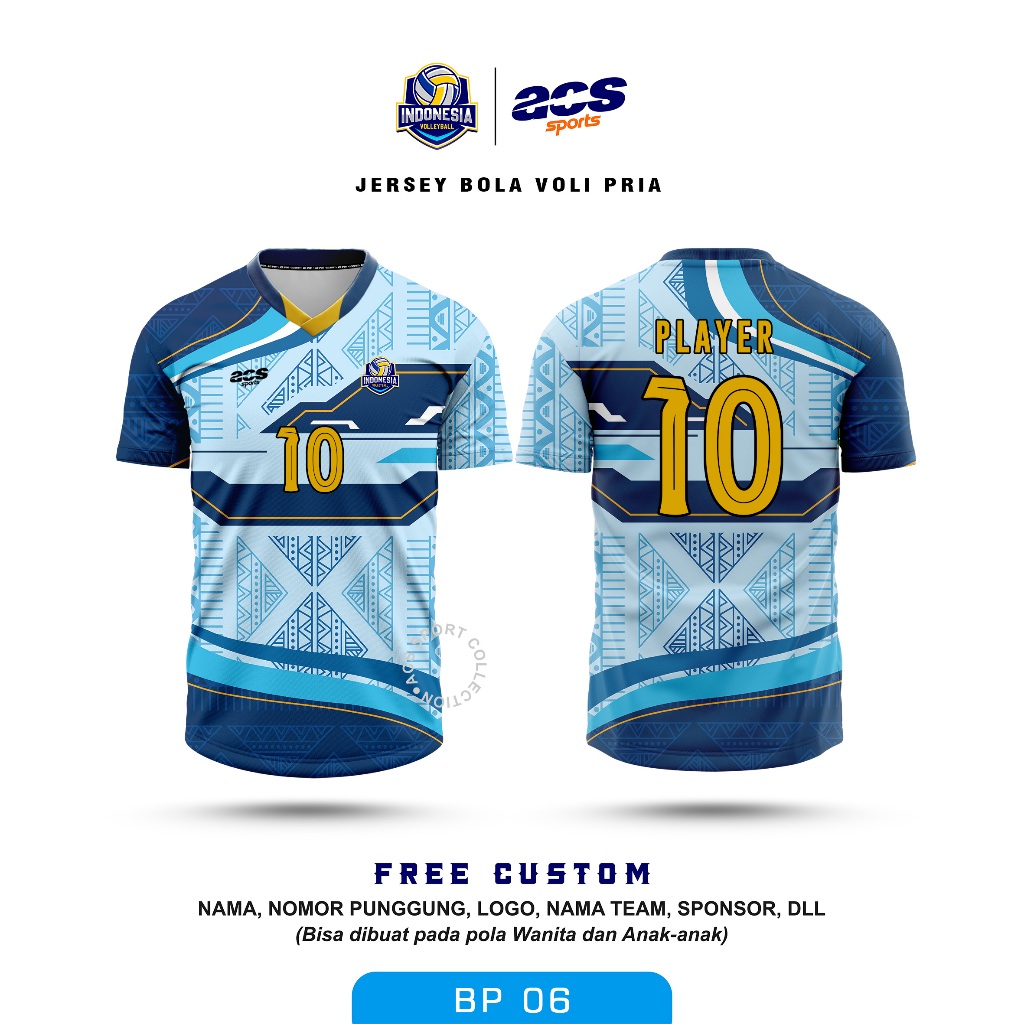 Jual Kaos Jersey Voli/Volley/Volly full printing Pria Shopee