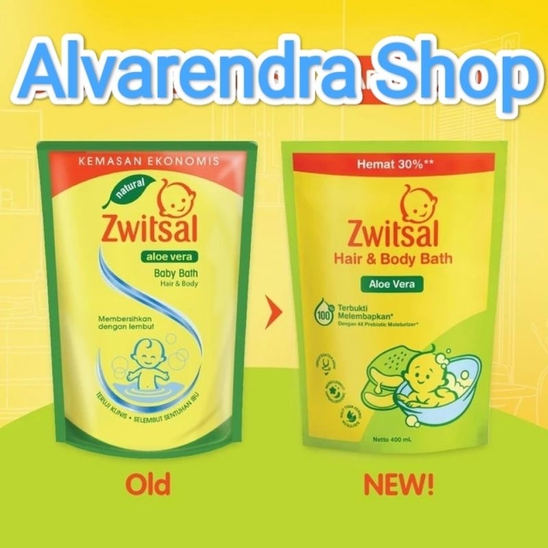 Jual Zwitsal Natural Aloe Vera Baby Bath 2 In 1 Hair & Body 450 Ml ...