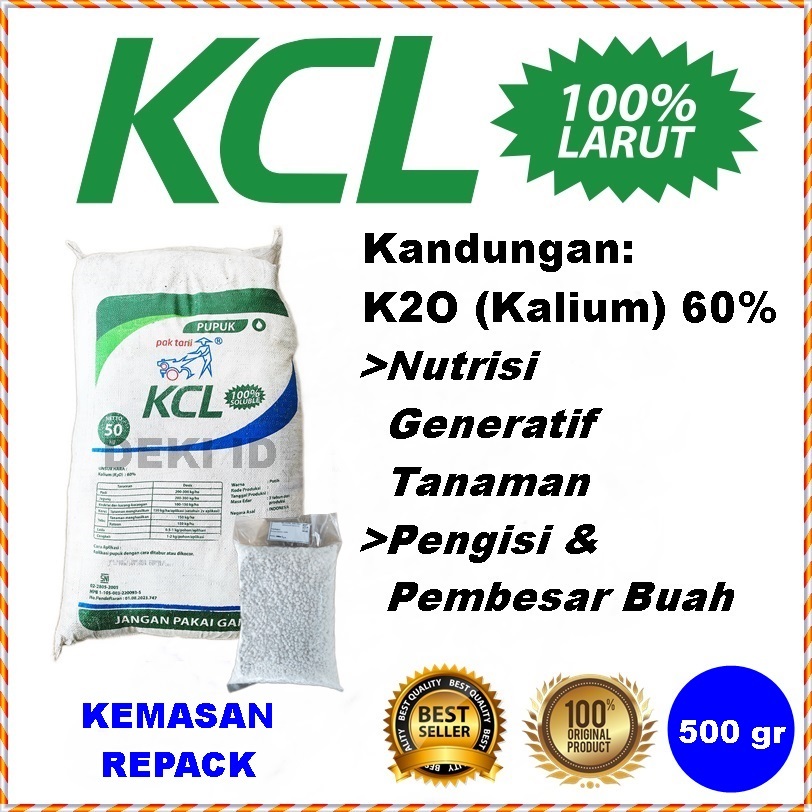 Jual Kcl Putih Pak Tani Gr Repack Pupuk Kalium Tinggi Tanaman Buah