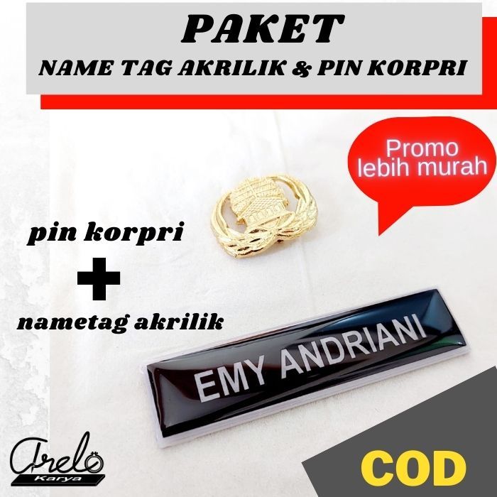 Jual PAKET NAMETAG name tag AKRILIK DAN PIN KORPRI (PRODUK TERBARU ...
