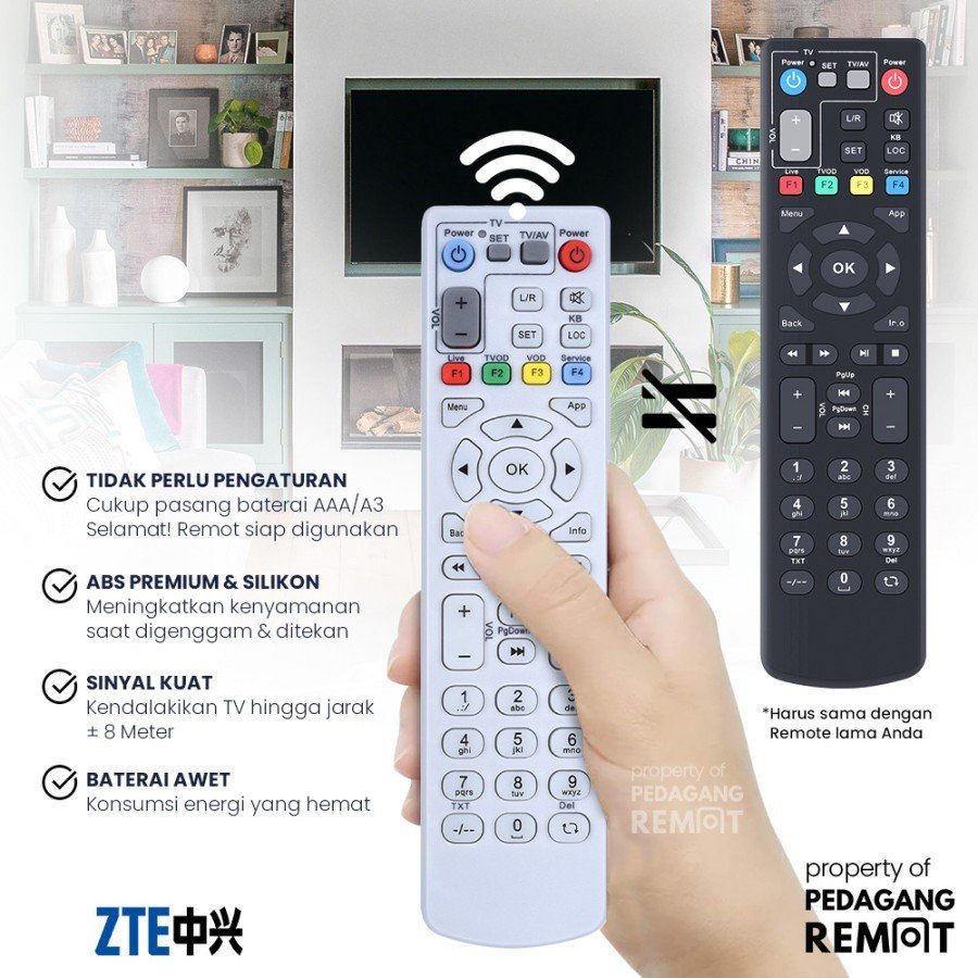 Jual Remot Remote Receiver STB USEE TV Indihome Speedy TV ZTE ZXV10 ...