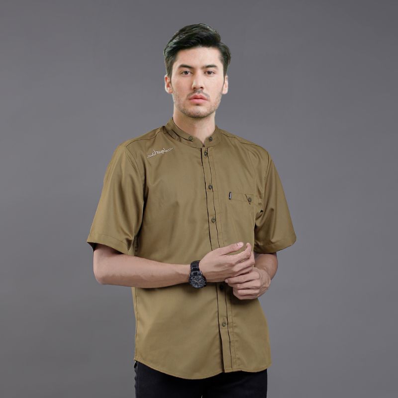 Jual Baju Koko Pria Dewasa Lengan Pendek Polos Motif Antasena Original Elrumi Shopee Indonesia