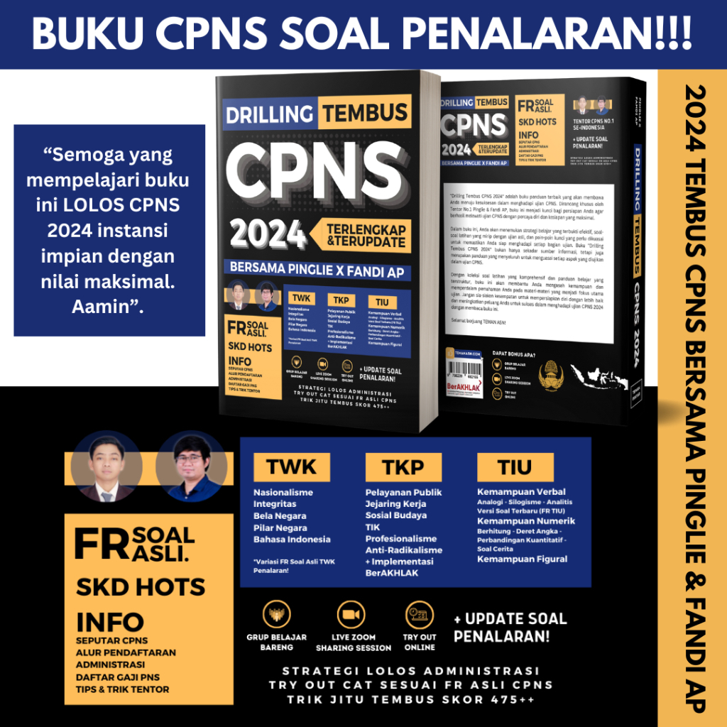 Jual SIAPKIRIM! BUKU DRILLING TEMBUS CPNS 2024 PING LIE x FANDI AP