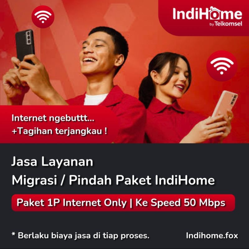 Jual MIGRASI PAKET WIFI INDIHOME 1P SPEED 50 MBPS UPGRADE