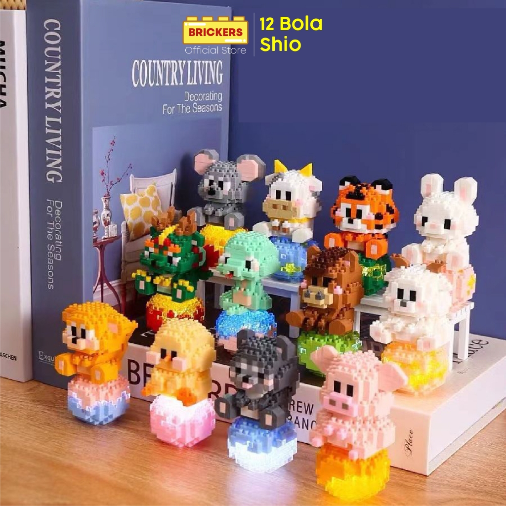 Jual BRICKERS - MAINAN BALOCK BLOCK SUSUN CHINESE ZODIAK 12 SHIO BLOK ...