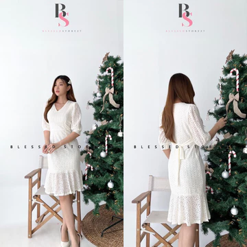 Ada Size Jumbo D0882 Monela Mermaid Brocade Korean Style Vintage Midi Dress Pesta Bodycon