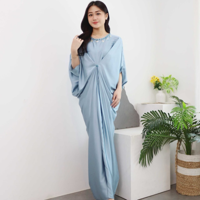 Jual Bisa Gojek Larisa Kaftan Silk Armani Satin Payet Dress Pesta