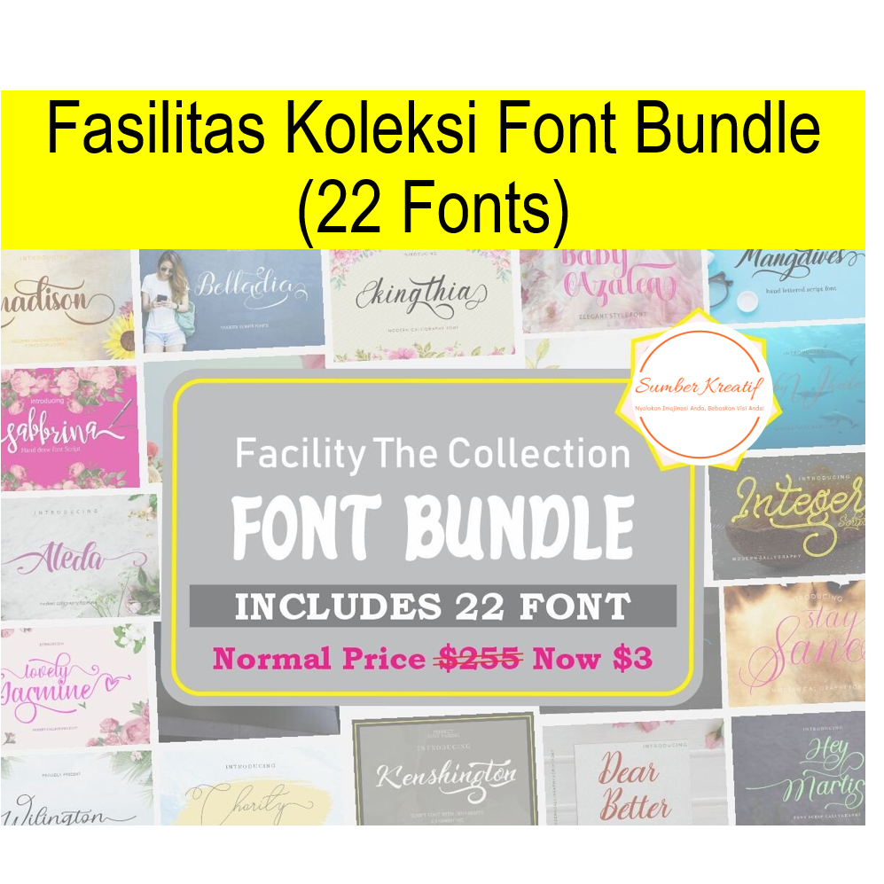 Jual Fasilitas Koleksi Font Bundle (22 Fonts) | Shopee Indonesia