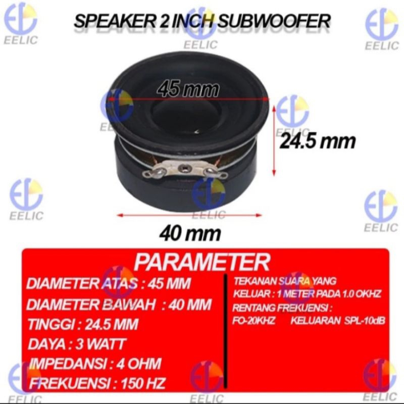 Jual SPEAKER 2 INCH SUBWOOFER 3 WATT 4 OHM sprs2inch Shopee Indonesia