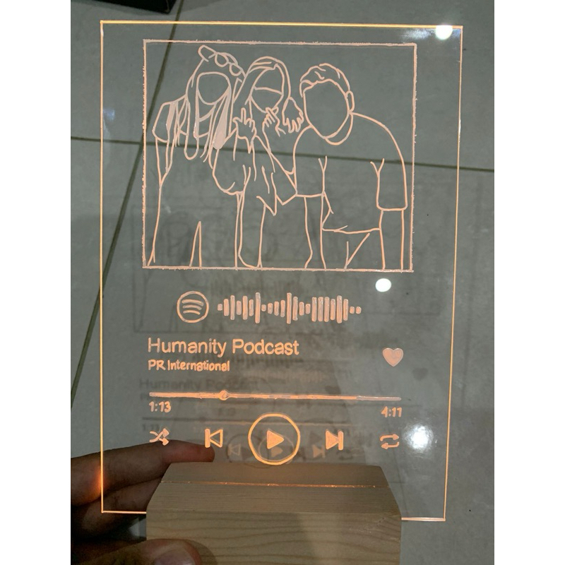 Jual ACRYLIC LED CUSTOM BARCODE SPOTIFY BISA DISCAN KADO HADIAH ...