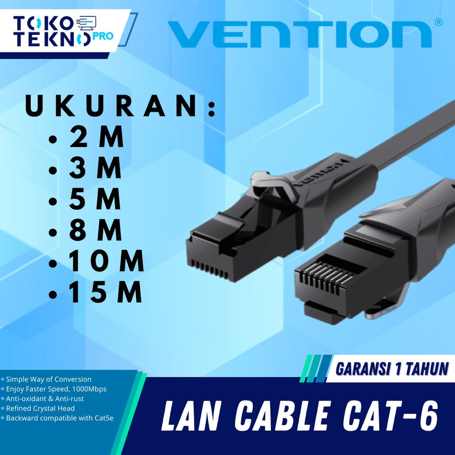 Jual Vention Kabel Lan Cable RJ45 Cat6 Cat.6 Gigabit UTP Ethernet