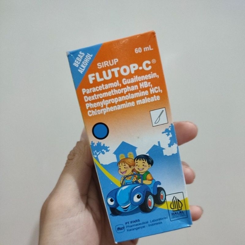 Jual FLUTOP-C 60ML sirup demam batuk kering berdahak pilek flu | Shopee ...